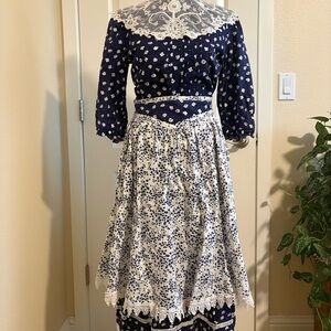 Vintage Gunne Sax/Jessica McClintock Skirt + Blouse Set
